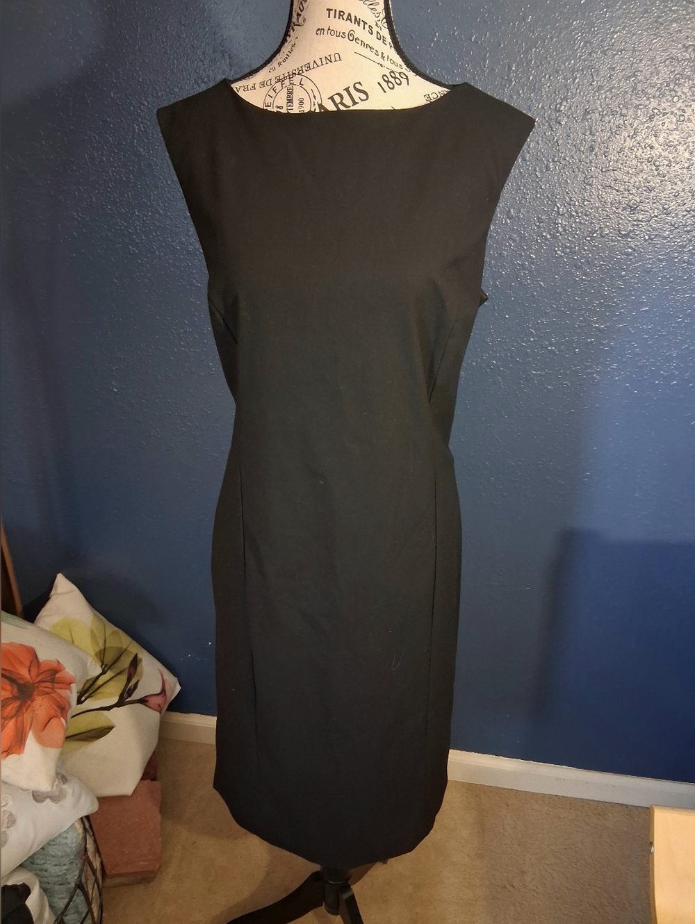 Chaps Strapless Black Sheath Dress Sz 12